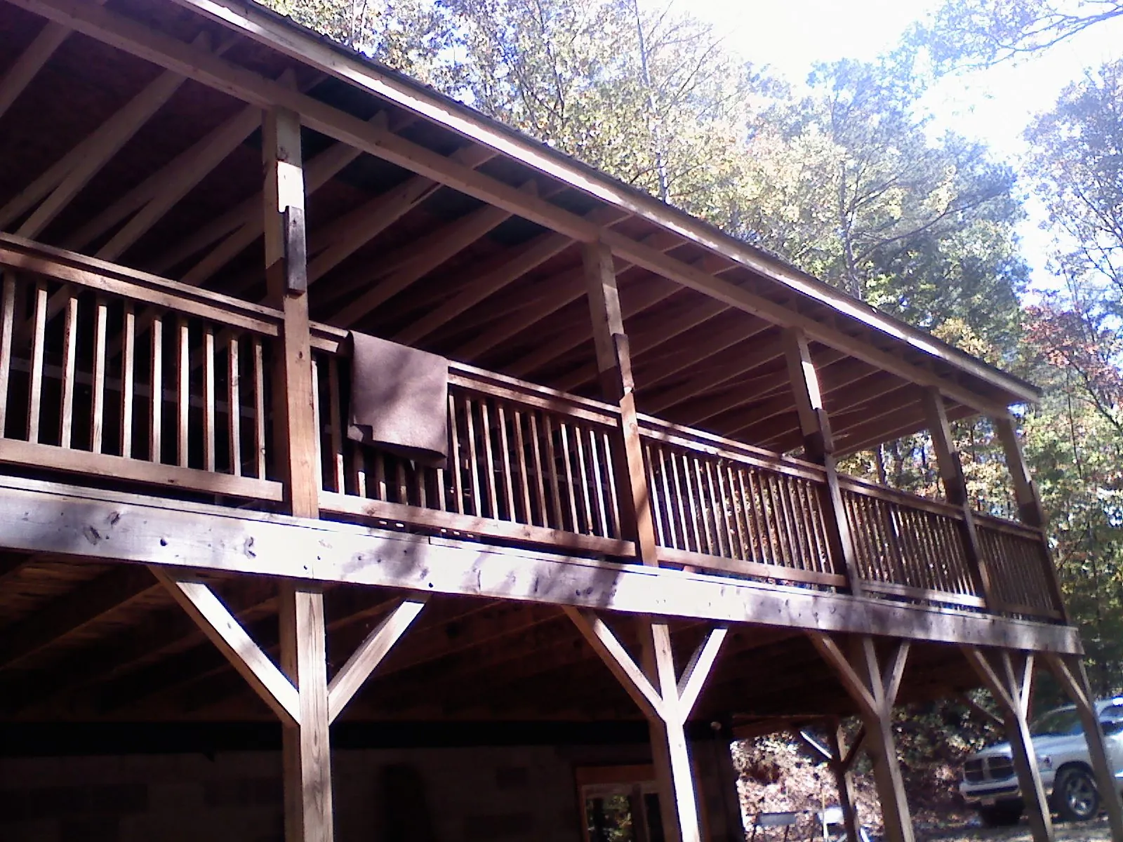Timber framing under a new elevated porch and deck — Roof Leak Repair in Pinellas Park by Roofing Brothers